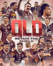 LAMINATED STATE OF ORIGIN QLD MAROONS TEAM POSTER,NRL RUGBY, BARGAIN 2
