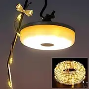 Camping String Lights, 2000mAh Rechargeable Camping Fairy Lights 5 Lighting Modes Camping Lights Waterproof 33Ft LED Camping Lantern String Lights Quick Storage Tent Lights for Camping Hiking