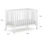 Baby Cot With Mattress - Boori Heron Compact Cot - Almond