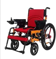 Electric Wheelchair, Foldable and Lightweight Powered Wheelchair,Heavy Duty Powerful Dual Motor Compact,All Terrain Motorized Wheelchair 360° Joystick,for Elderly and Disabled (Color : B)