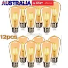 12X 4W LED Edison Filament Light Vintage Bulbs ST64 E27 Globes 2200K Warm White