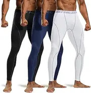 [ATHLIO] Men’s Thermal Compression Pants – Fleece Lined Winter Base Layer Leggings for Running, Training, Hiking & Cold Weather Sports