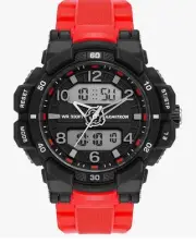 Armitron Pro Sport Watch 20/5513BRDTB Men Digital Red Black Backlight