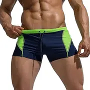 [DGKaxiyaHM] Man's Low Waist Quick Dry Boxer Swim Shorts Drawstring Skinny Beach Shorts Colour Matching Comfort Swimming Trunks