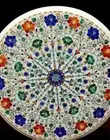 18" marble side Coffee Table Top lapis precious stones Inlay Deco