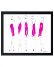 Ready2HangArt Five In Fuchsia Framed Print Wall Art