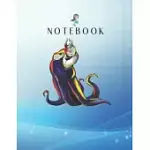 NOTEBOOK: DISNEY URSULA STYLIZED BLANK MARBLE RULE LINED LARGE NOTEBOOK FOR CUTE GIRLS TEENS KIDS 110 PAGES OF 8.5X11 THE LITTLE