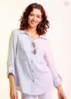 NWT Boutique Designer Light Blue Buttoned Down Long Sleeve Shirt Top Lightweight