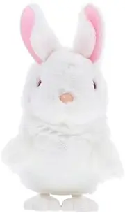 UPKOCH 5 Wind-Up Jumping Plush Bunnies Hopping Easter Basket Stuffers for Egg Hunt & Kids (White)