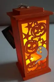 Halloween LED orange Lantern JACK O'LANTERN with GHOST BATTERY INCLUDED