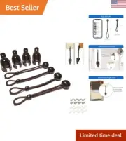 Premium Quality Brown Bungee Kit for Coolaroo Roller Shades - 6-Inch Length