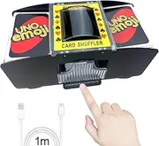Automatic Card Shuffler Electric Playing Cards Shufflers USB/Battery Powered 2 Decks Poker Casino Shuffling Machine for UNO/Blackjack/Rummy/War/Texas/Hold 'Em/PLO/Omaha/Stud Skip Po Card Game Night
