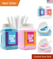 Reusable Jars Cotton Candy Floss Sugar Duo | Includes Scooper & Easy-Pour Spout