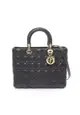 二奢 Pre-loved Christian Dior LADY DIOR lady dior Canage Large Handbag leather black 2WAY