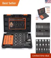 41-Piece Screw Extractor Set HSS Drill Bit Bolt Remover Kit Compact Carry Case