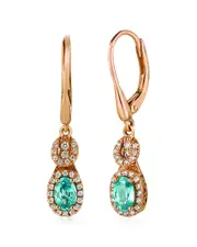 Le Vian 14K Rose Gold 1.27 ct. tw. Diamond & Blue Zircon Dangle Earrings