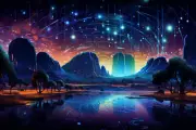 Grand Canyon Uluru, UV tapestry, Blacklight Reactive, Psychedelic Wall Hanging