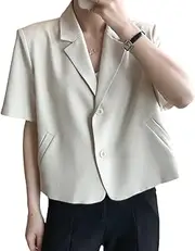 [TangDao] Women’s Casual Blazers Lightweight Lapel Short Sleeve Summer Jacket Open Front Office Crop Blazer