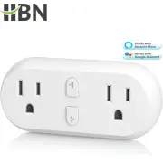 HBN WiFi Heavy Duty Dual Outlet Smart Plug works with Alexa & Google Assistant