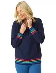 [Fella Hamilton] Juni 1/4 Zip Sweater in Navy