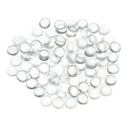 67pcs Fire Glass Beads for Fire Pit, Flat Marble Beads (2/3"-3/4") Clear