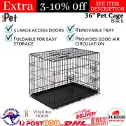 i.Pet Pet Dog Cage Crate Kennel Cat Collapsible Triple Access Door Metal Playpen