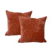 Cloud Linen Roma Embroidered Cotton Velvet Brick 50x50cm Twin Pack Polyester Filled Cushion