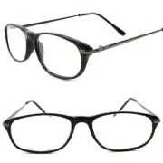 True Vintage Black Frame Stylish Fashion Rectangle 1.00 Reader Reading Glasses