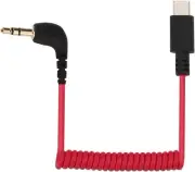 USB C to 3.5mm TRS Microphone Adapter Mic Cable, for Rode Wireless red, black