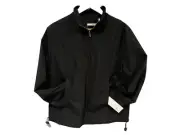 Liz Golf Women’s Collared Mesh Lined Pullover Jacket Half Zip, Black, Medium NWT