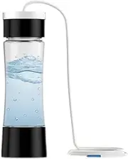 Hydrogen-Rich Water Bottle Molecular Hydrogen Water Generator Water Ionizer Machine 3 Minutes Make Hydrogen Concentration Up to 1000 PPB TRITAN Bottle for Improve Alkaline Water Quality 420 Ml(Black)