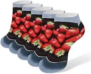 [LPSADGF] Strawberry Socks Low Cut Ankle Sock Athletic Running Low Cut Socks Thin Soft Ankle Socks Unisex, White, One Size Short, White, One Size Short
