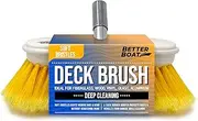 Better Boat Deck Brush Soft Bristle 8" Head Scrub Cleaning with Bumper 3/4" Thread