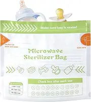 10 Pcs Microwave Sterilization Bags, Baby Bottle Cleaning Bags for Breast Pumps, Travel Accessories for Baby Feeding for Momcozy S9 Pro/S12 Pro/V1/V2, 20 Uses per Bag