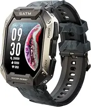 [findtime] Military Smart Watches for Men with hr Blood Oxygen Bluetooth Calls Message Reminder Activity Tracker with Step Counter Body Energy Monitoring 5ATM Waterproof for Android Phones iOS, Black(camouflage)