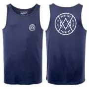 Hunters Element Twin Peaks Mens Singlet Navy M