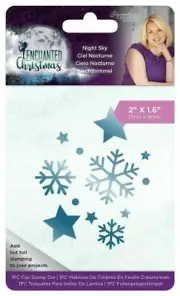 Crafters Companion Enchanted Christmas Night Sky Snowflakes FOIL stamp die New