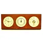 Bey berk Quartz Clock, Tide Clock and Barometer with Thermometer on Oak Wood 6