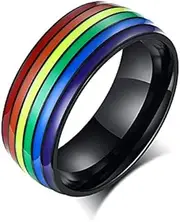 [Generic] Men Women Stainless Steel Enamel Black Rings