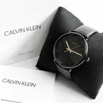 美國百分百【全新真品】CALVIN KLEIN 手錶腕錶 CK 皮革錶帶 K8M214CB 簡約 素面 黑色 CD77