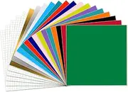 Pack of 15 Smart Vinyl Permanent for Cricut Explore 3/Maker 3, Smart Adhesive Vinyl Permanent Vinyl Film Plotter with 5 Pieces Transfer Film Plotter Set for DIY Patterns, Decorative Stickers, 30.5 x