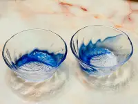 在飛比找Yahoo!奇摩拍賣優惠-日本回流Aderia石冢硝子 手作玻璃 碗 杯 缽 果籃 冰