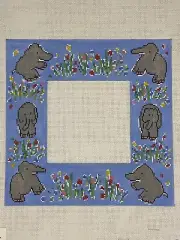 Cooper Oaks Frame Elephant Hand Painted HP Needlepoint Canvas Republican