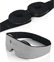Zees Sleep Mask Grey - Women Men Natural Sleep Aid 100% Blackout Eye Mask - Fully Adjustable - No Eye Pressure - Improve Deep Sleep - Travel Sleep Mask