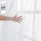 Willow Leaves Sheer Curtains Tulle Room Voile Tulle Drapes Home Window Treatment