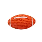 Squeaky Dog Football Toy Teeth Cleaning Soft Bite Resistant Interactive Rubber Dog Chewing Ball for Indoor Outdoor Small Orange