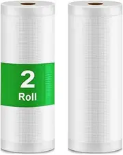 Vivva Vacuum Food Sealer Roll Bags 2 Rolls Seal Bags Seal Storage Heat Commercial Grade Bag Rolls Compatible with All 'Clamp-Type' Vac Machines Food Saver Commercial Grade Storage Bags (25CM*6M)