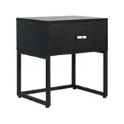 Homestar Fore Bedside Nighstand Side Table W/ 1-drawer - Black