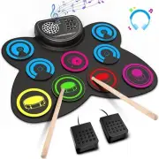 9-Pads Electronic Drum Set with Headphone Jack Speaker Drumsticks & Pedals Ho...