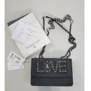 Patrizia Pepe Love Regimental Leather Crossbody Bag Gothic Whimsical Punk NWT